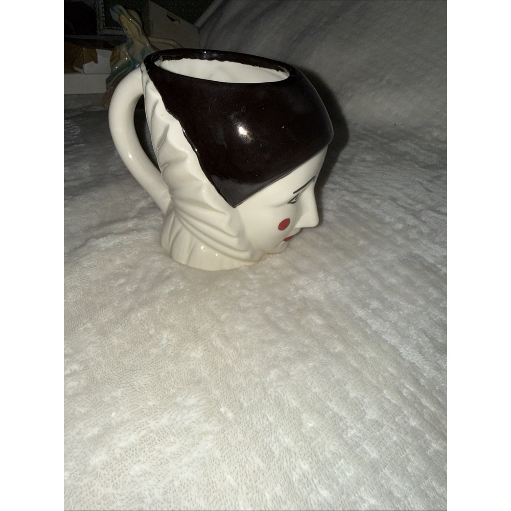 Ceramic Hand Painted Pierrot Mime Character Mug